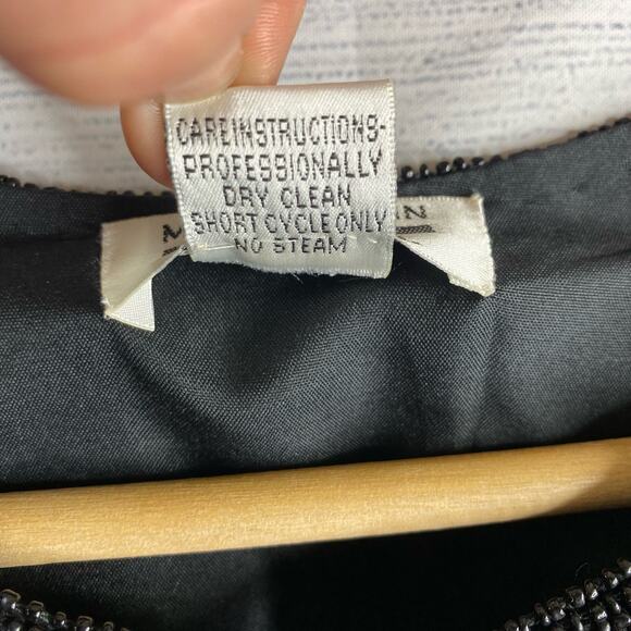 Mark & John Gopal Vintage Womens size L 100% Silk Beaded Open Cardigan Jacket - Picture 8 of 9